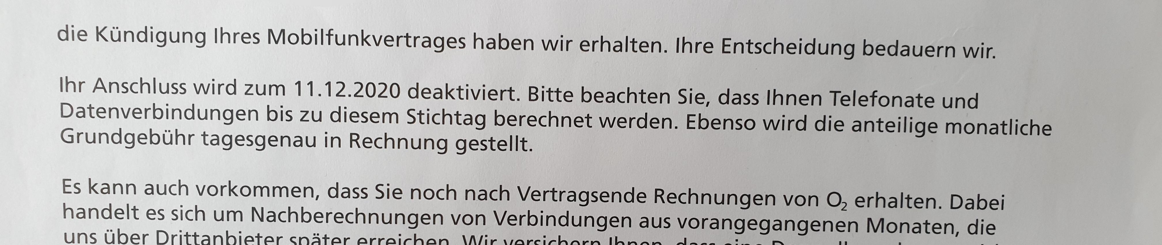 Wieso Wurde Mein O2 Vertrag Trotz Kundigung Nach Vertragslaufzeit Nicht Deaktiviert Handy Internet Smartphone