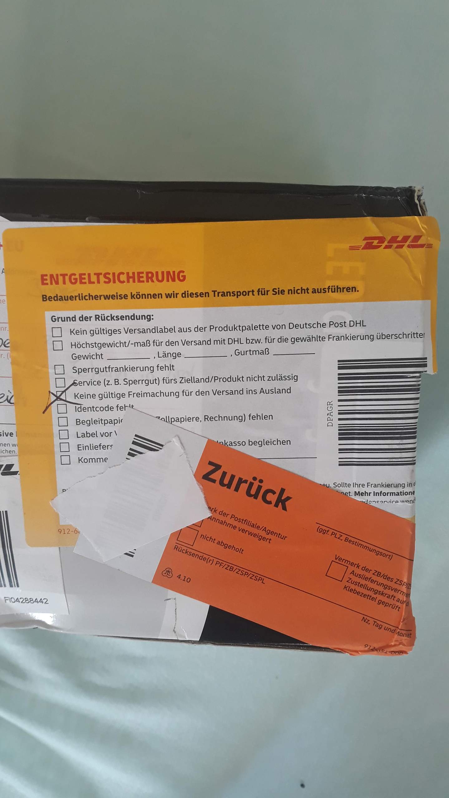 Wieso wurde mein Päckchen zurück an mich geschickt? (Deutschland, Post