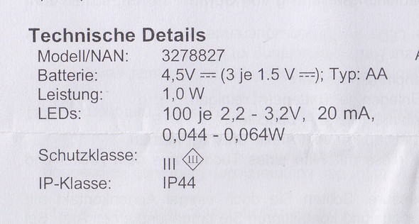 Technische  Angaben  Batteriebetrieb - (Ampere, Trafo)