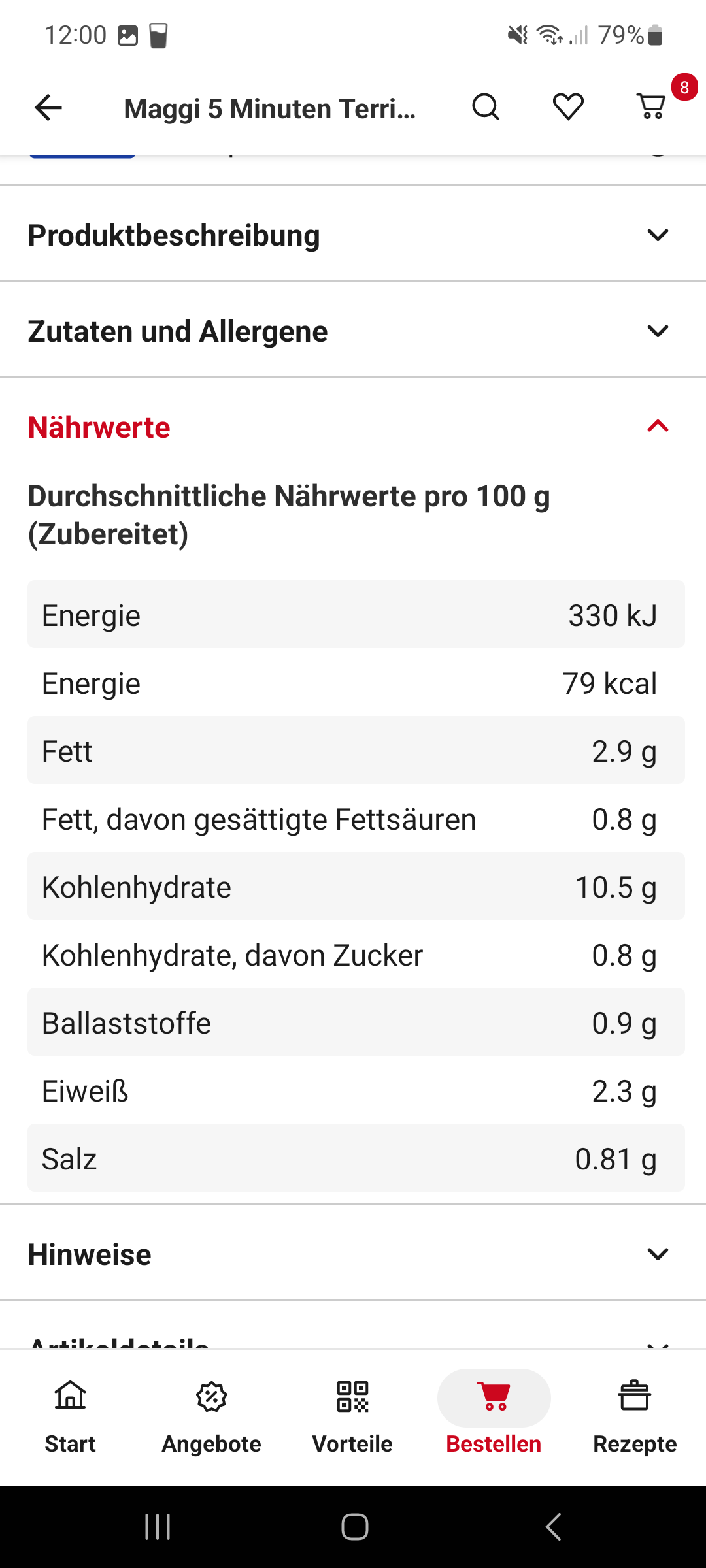 Wieviel Kcal hat diese Terrine wirklich? (Kalorien, Protein, Eiweiß)