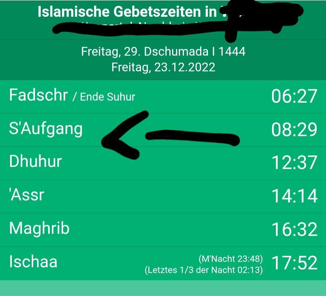 Wieviel Rakat hat das Sonnenaufgang Gebet? (Islam, Muslime, Allah)