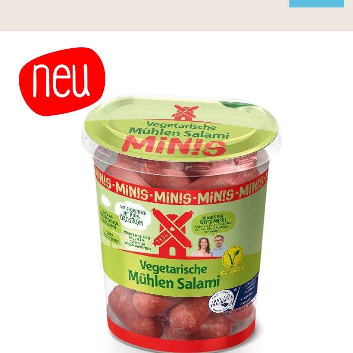 Wieviel wiegt die vegetarische Mühlen Salami (Mini)? (Ernährung, Essen