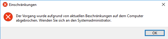 Fehlermeldung - (PC, Rechte, Admin)