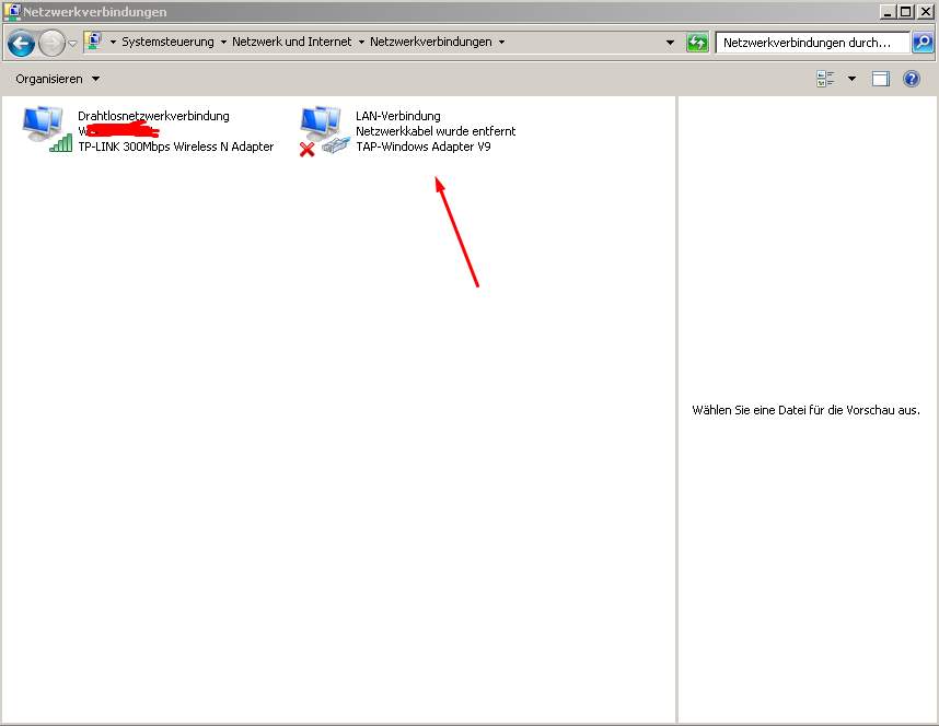Win7 Netwerkkabel wurde entfernt TAP-Windows Adapter V9? (Computer
