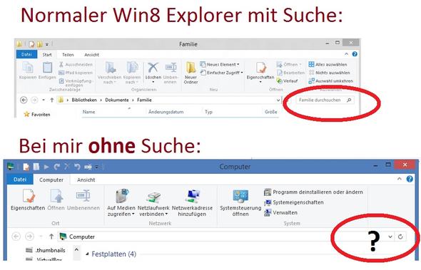 windows suche beim datei explorer verschwunden computer windows 7 windows 8