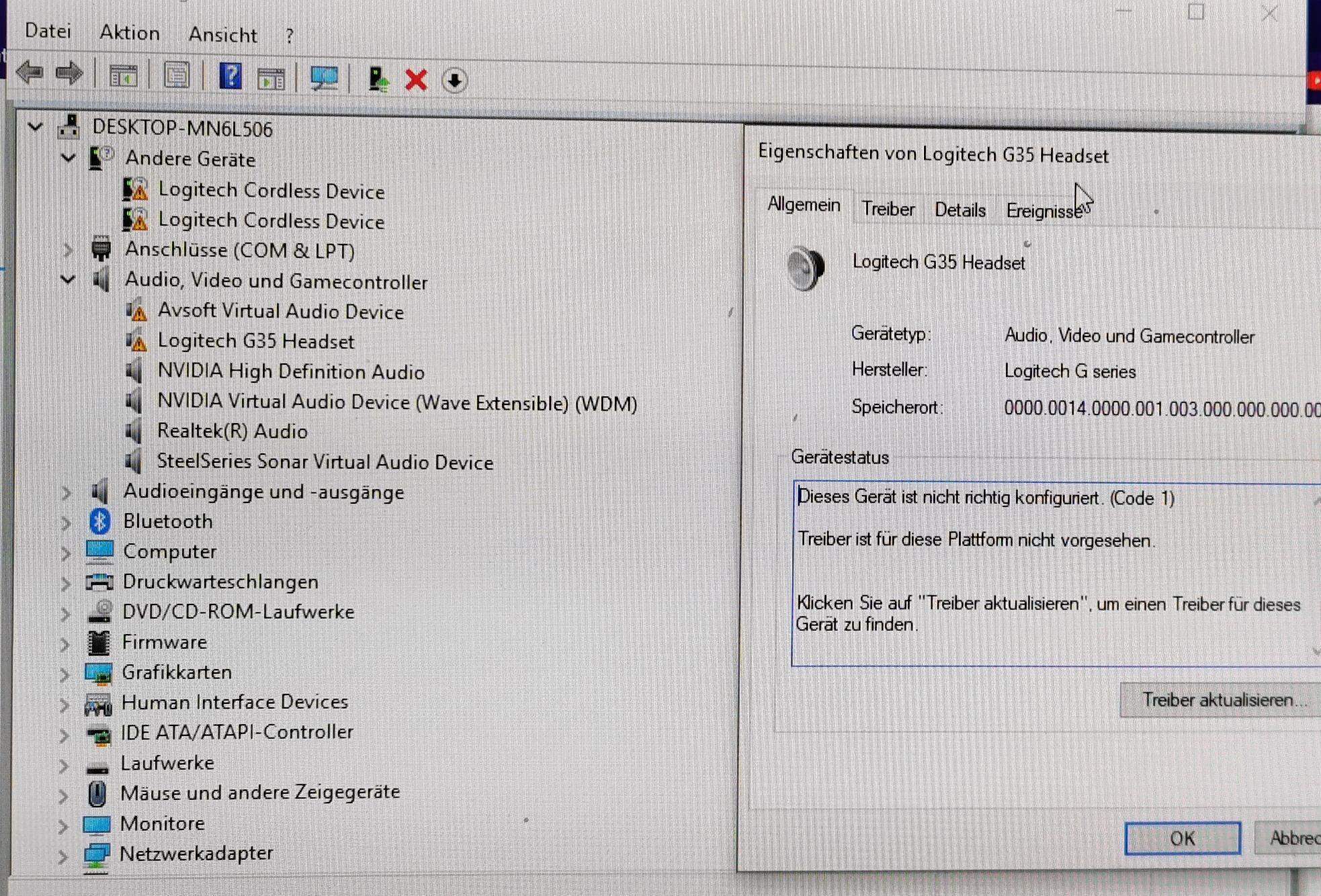 Logitech G35 Treiber Windows 7 64 Bit Download Windows 10 erkennt Logitech G35 Kopfhörer nicht mehr? (PC, Headset