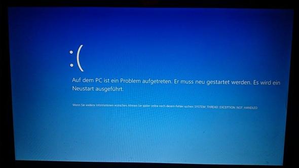 Windows 10 Fehler/Abbruch bei der Installation -> Bootloop. SYSTEM THREAD EXCEPTION NOT HANDLED?