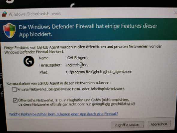 Windows 10 Firewall Meldung?