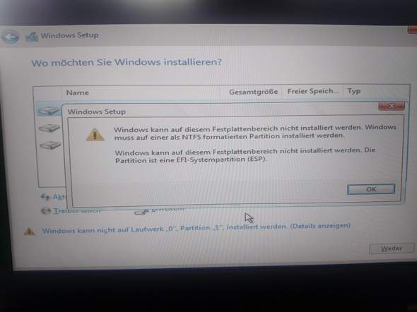 Windows 10 Installieren NTFS/ EFI?