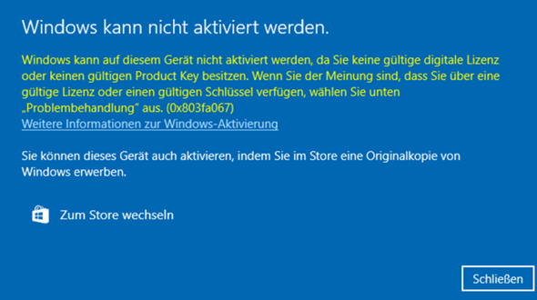 Windows 10 pro aktivierungs key?