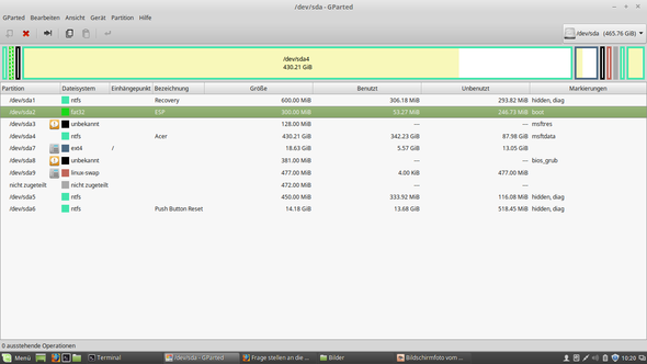 Gparted  - (Linux Mint, grub, Linux Dual Boot)