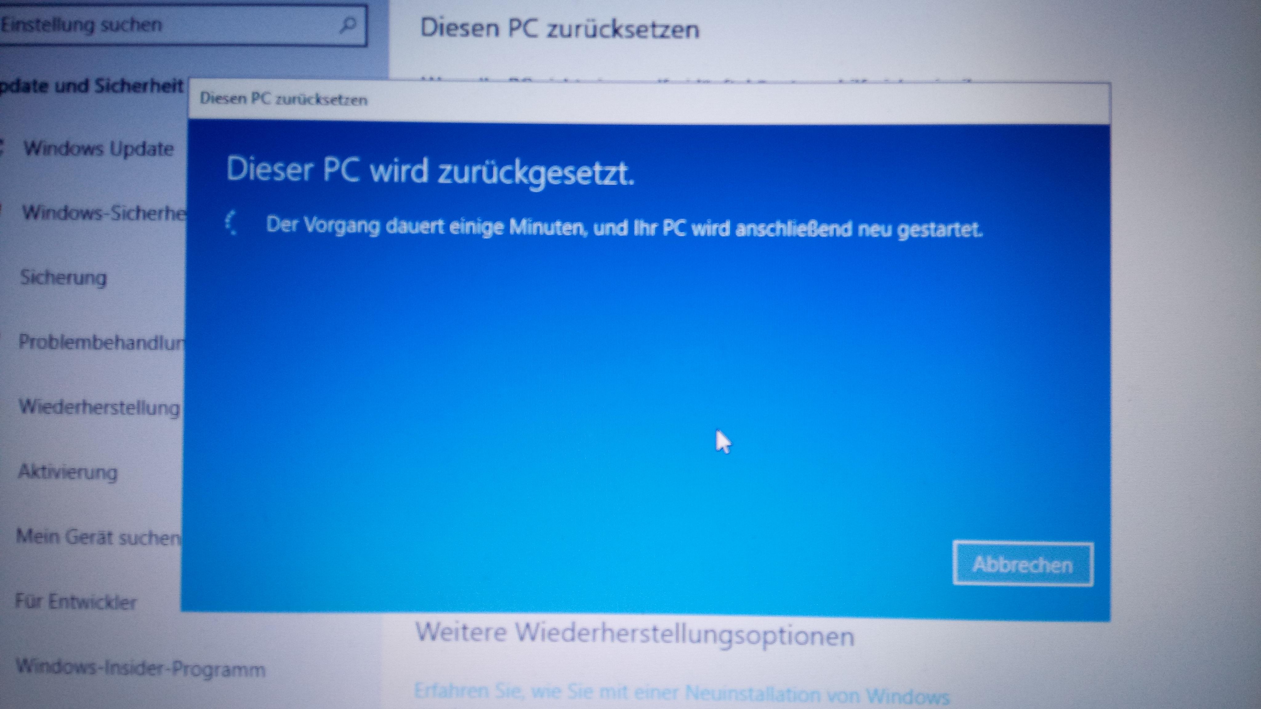 Windows 10 Zurucksetzen Dauert Lange Ist Das Normal Computer Technik Pc