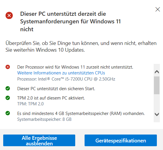 Windows 11 Prozessor wird nicht unterstützt? Technik, Spiele und Gaming)