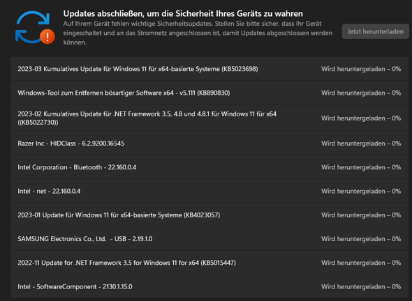 Windows 11 updates werden nicht gemacht?