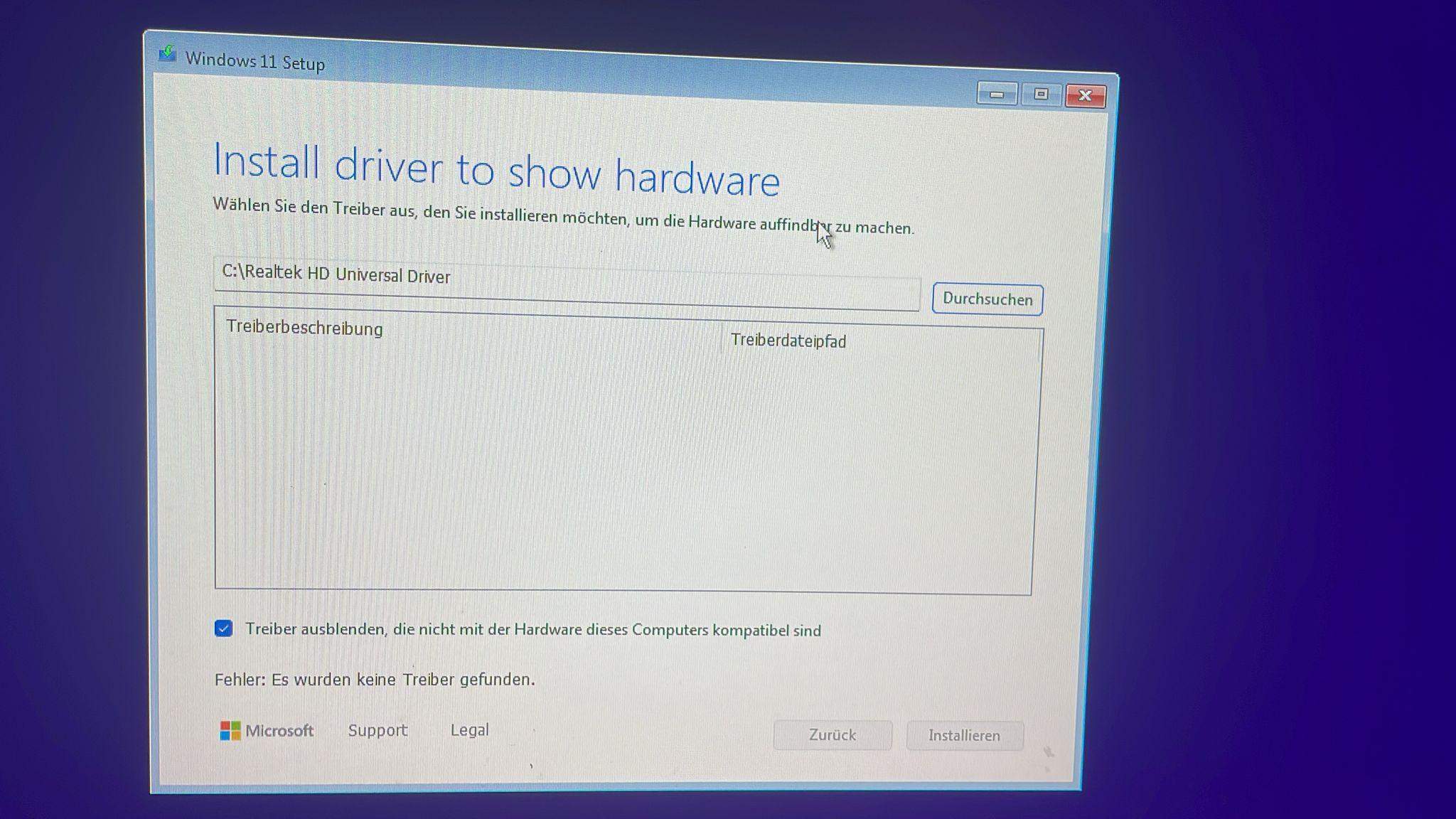Windows 11: Was will der von mir „install drivers to show hardware ...