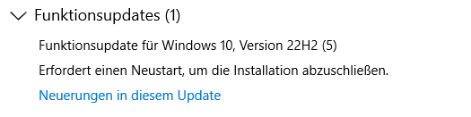 Windows 22h2 Update funktioniert nicht?