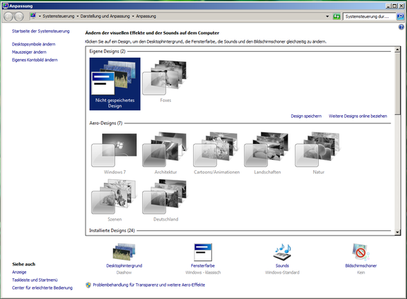 Windows 7 Design Lasst Sich Nicht Mehr Andern Windows 7 Aero