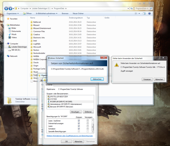 Zugriff verweigert - (Windows 7, Zugriff verweigert, Datei rechte)