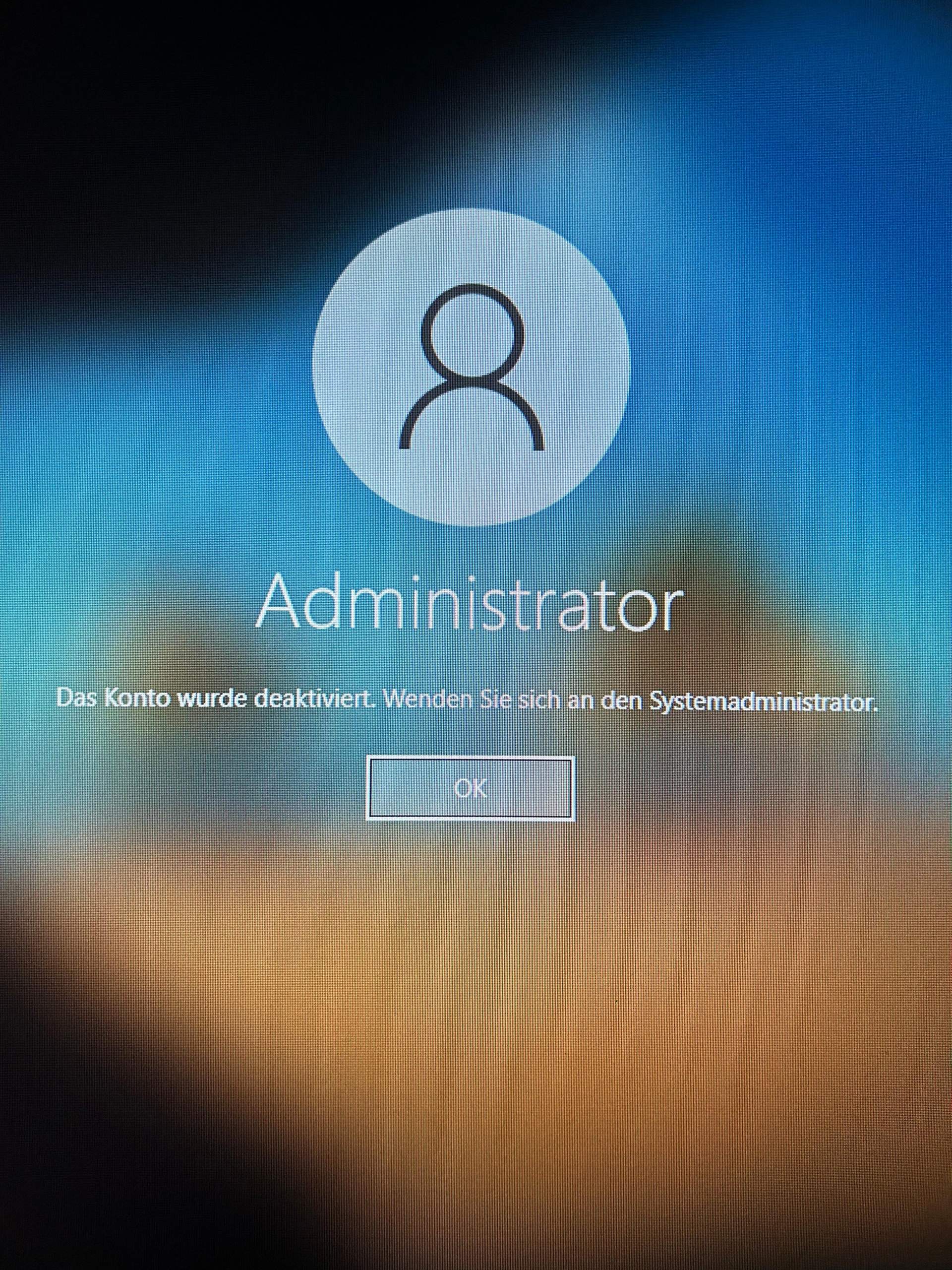 Dieses Feature Wurde Von Ihrem Administrator Deaktiviert Windows ,,Das Konto wurde deaktiviert. Wenden Sie sich an den