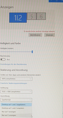 Windows: Falsche Anzeigeeinstellung 2 Monitore können nicht getrennt werden sondern nur gemeinsam?