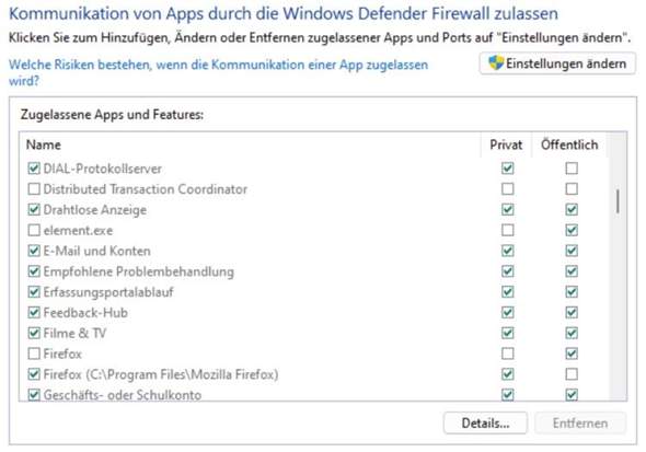 Windows Firewall Apps?