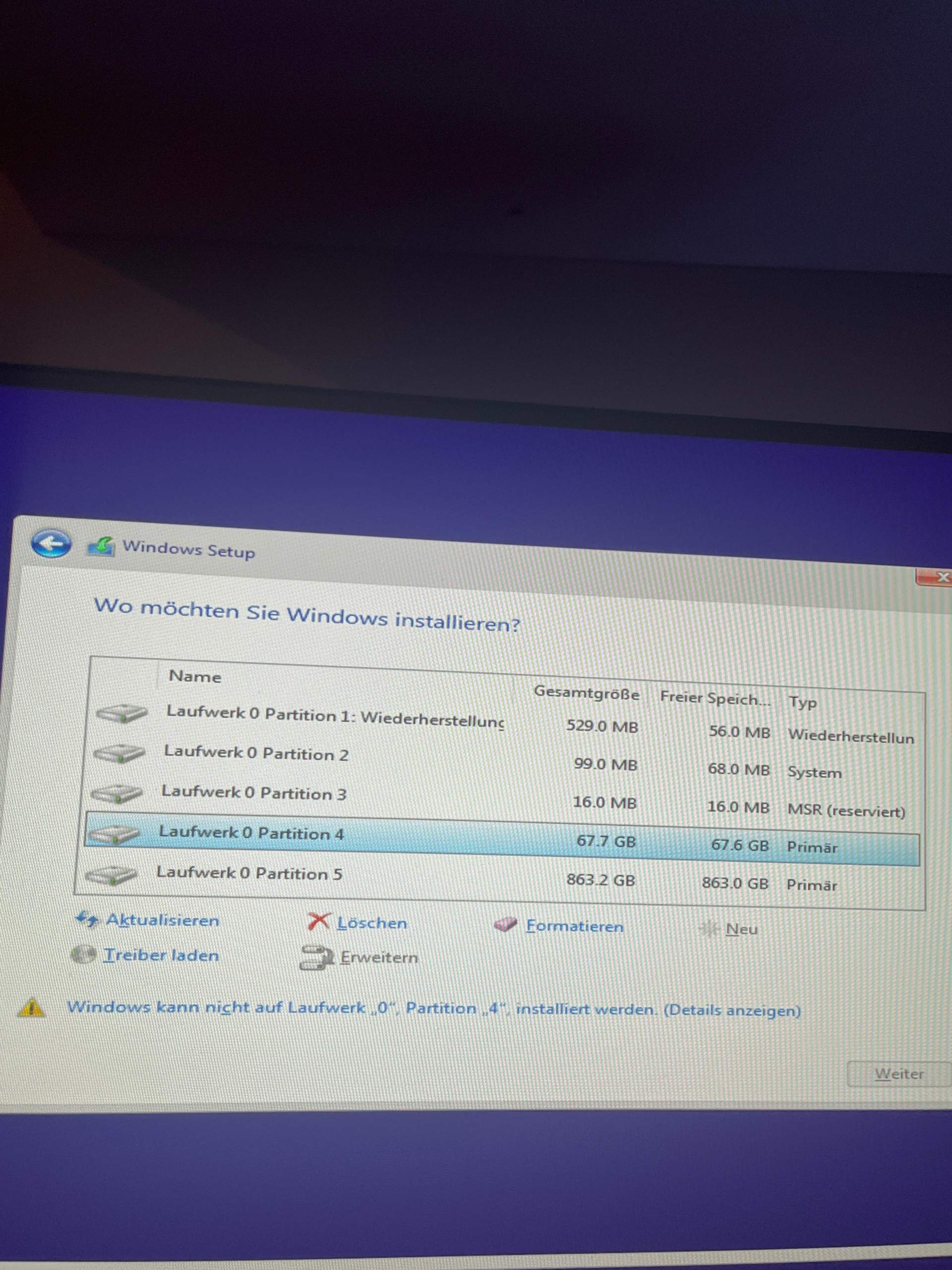 Windows kann nicht auf Laufwerk „0“, Partition „1“, installiertwerden? (Windows 10, Microsoft, IT) Windows kann nicht auf Laufwerk „0“, Partition „1“, installiertwerden? (Windows 10, Microsoft, IT)