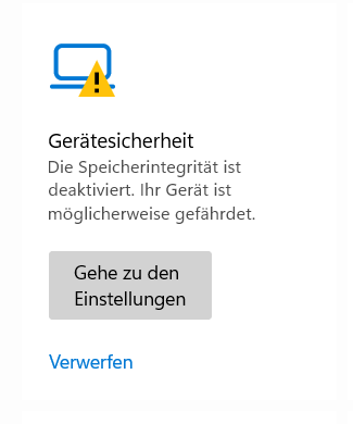 Windows Speicherintegrität von Windows 11 lässt sich nicht aktualisieren?
