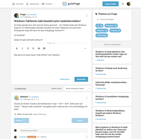 Windows Taktleiste Takt Beendet Jetzt Wiederherstellen