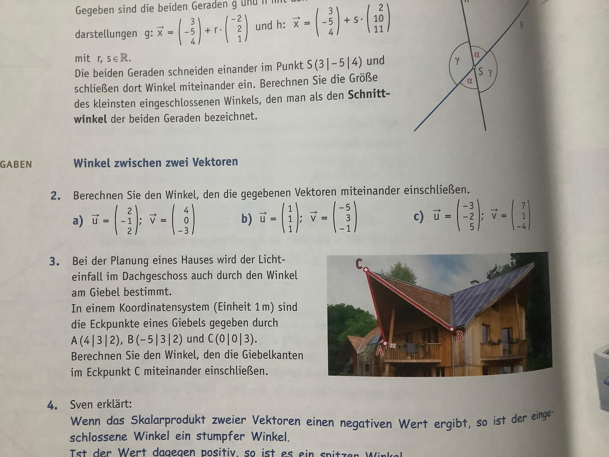Winkel zwischen zwei Vektoren? (rechnen, Mathematiker, Vektorrechnung)