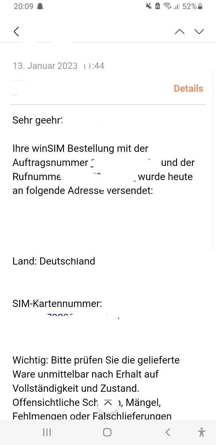 Winsim karte seit 4 tagen nicht da? (Handy, SIM-Karte)