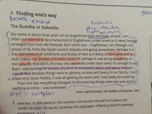 Wir Lesen Geraden Den Buddha Of Suburbia Von Hanif Kureishi Und Wollte Fragen Ob Ihr Vielleicht Wichtige Stilmittel Erkennt Sprache Analyse