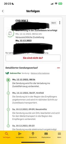 Wird das Paket noch zugestellt?