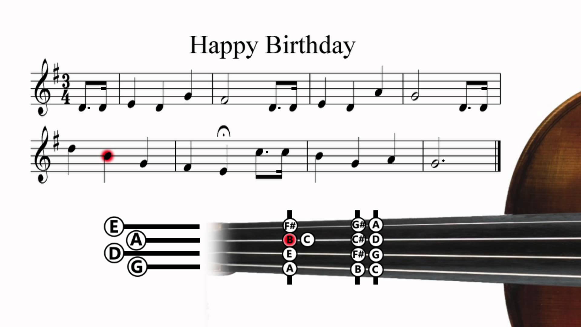 Wird Happy Birthday auf der Violine so gespielt, wie es sich mit den