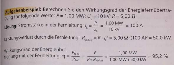 Wirkungsgrad Der Energiefernubertragung Berechnen Transformator Schule Technik Physik