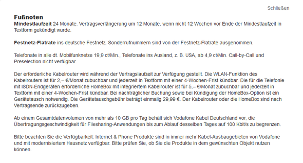 Hier der Text zum Sternchen neben dem Preis - (Internet, WLAN, Kosten)