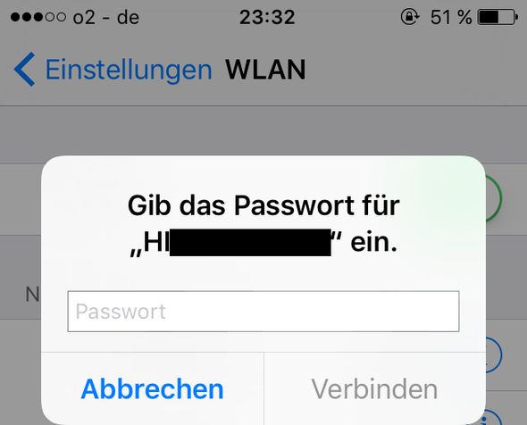 Verbindung gescheitert, da er Passwort anfordert (sonst immer auto. Verbindung) - (Handy, Technik, iPhone)