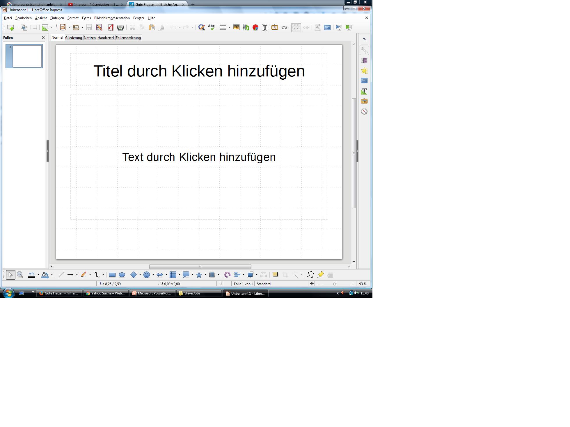 Wo Andere Ich Die Schrift Art Bei Impress Prasentation Von Libreoffice Schule Pc Liebe