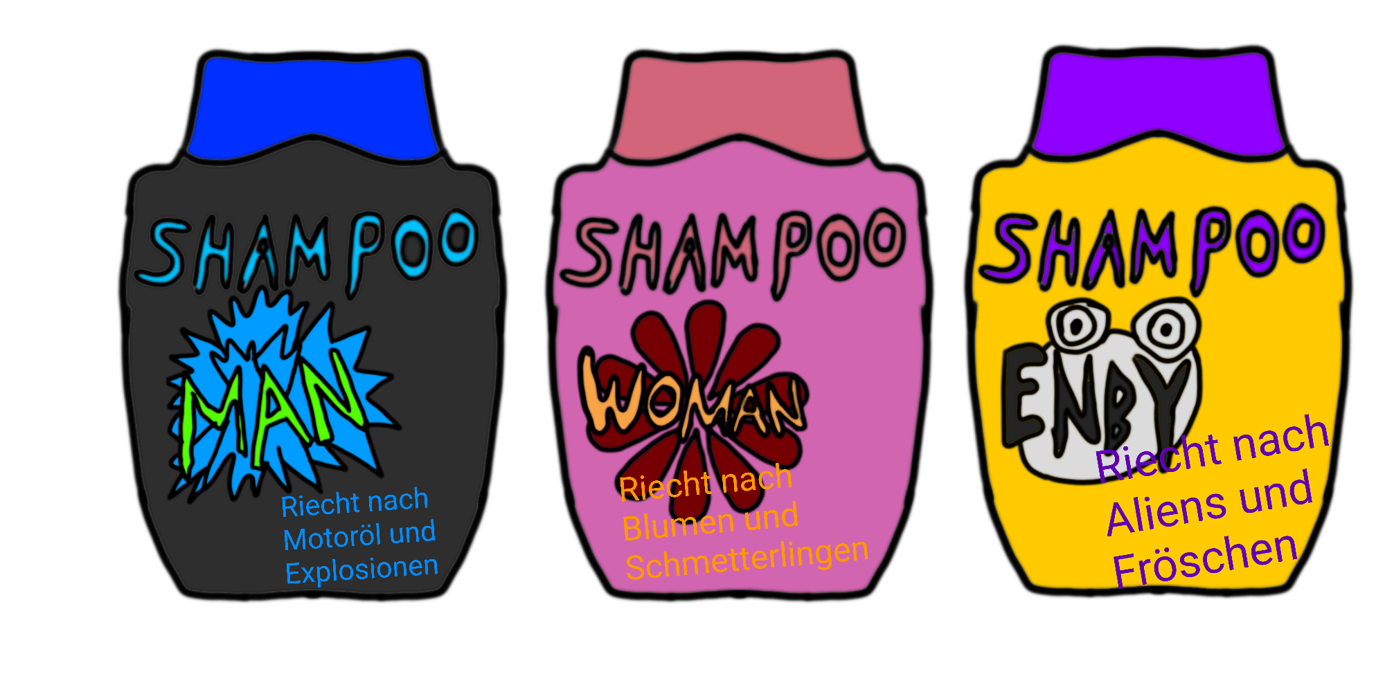 Wo bleibt das nonbinäre Shampoo? (LGBT+, waschen, Transgender)