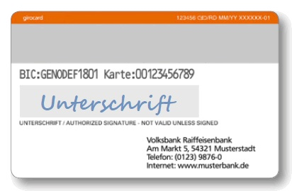 Wo finde ich auf einer Girocard von der Volksbank die Kartennummer und den Sicherheitscode ...