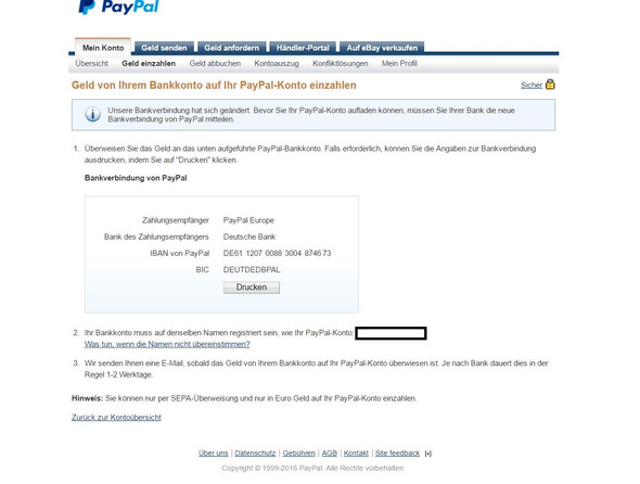 Einzahlung Auf Paypal Konto