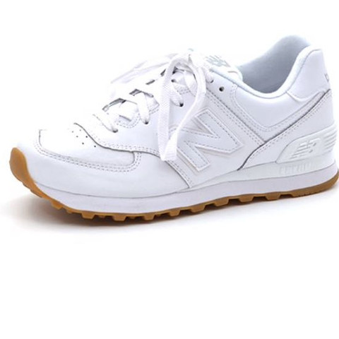 Weiße new Balance 574 in weiß mit Turnschuh Sohle - (Schuhe, weiss, Sneaker)