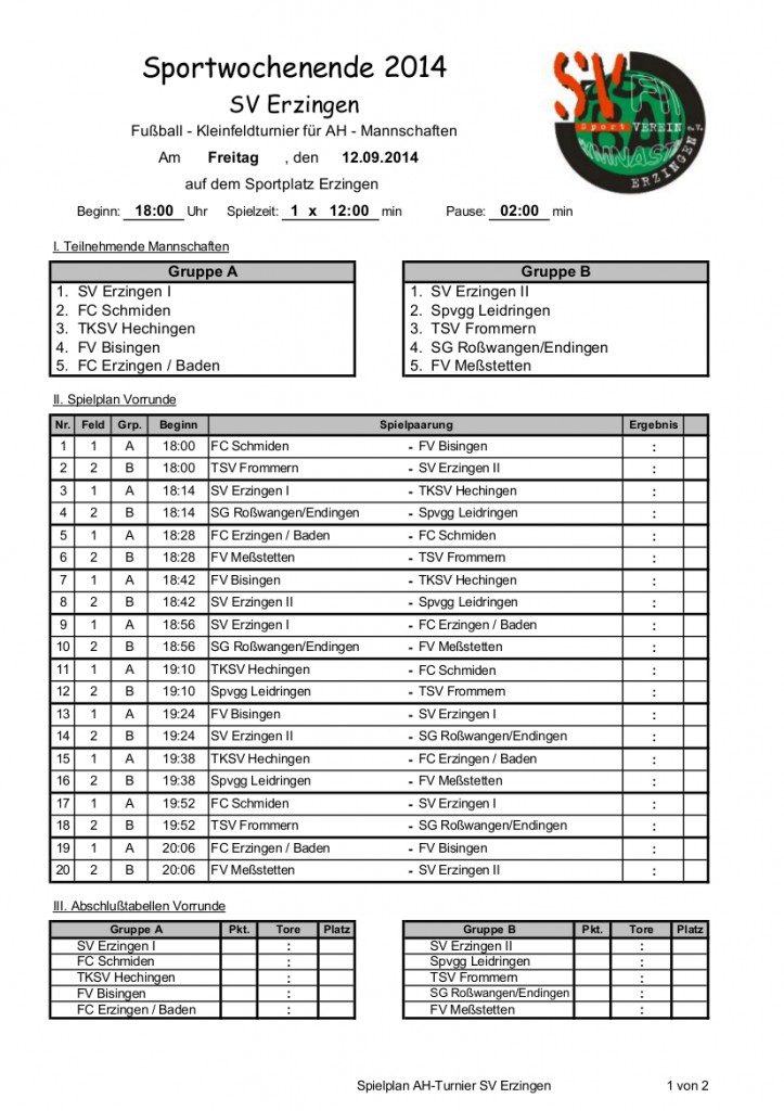 Wo finde ich diese Turnierpläne als Excel-Vorlage? (Fußball ...