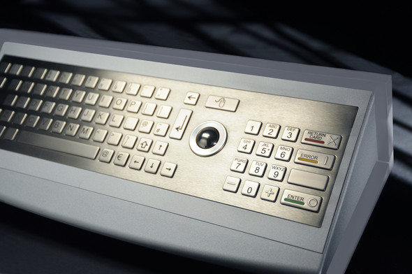Tastatur und Maus am Bankautomaten - (Computer, Windows, Informatik)