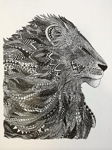 Der gesuchte Löwe - (Tiere, zeichnen, malen)