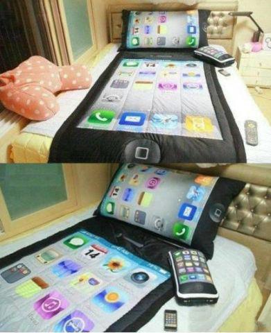 Wo gibt es diese iphone bettwäsche? (handy, apple, bett)