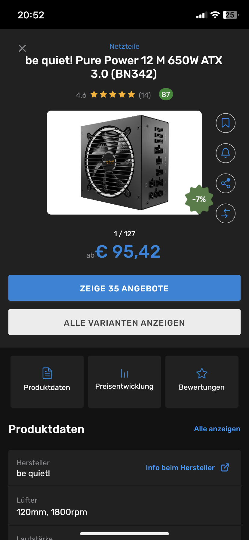 Wo ist der Unterschied bei dem Netzteil? (Gaming PC, Lüfter, Gehäuse)