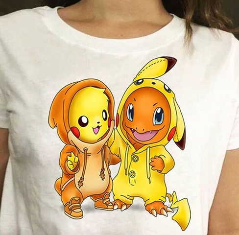 Pikachu & Glumanda - (Pokemon, T-Shirt, Cosplay)