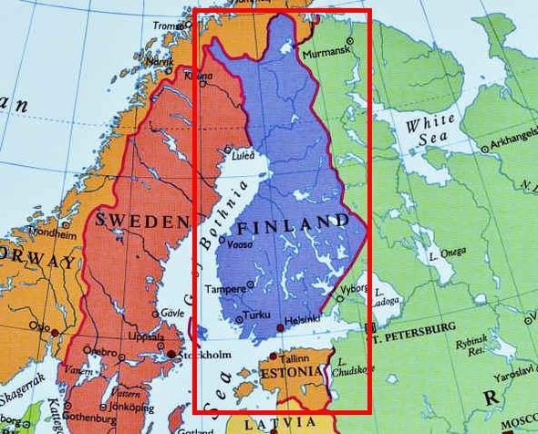 Karte beider Länder, wie sie sich gegenüber liegen - (Leben, Finnland, estland)