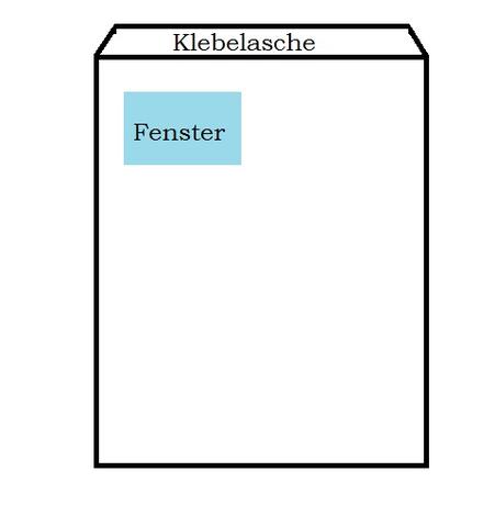 wo kommt der absender empfanger bei einem din a4 umschlag mit fenster links oben hin post brief adresse