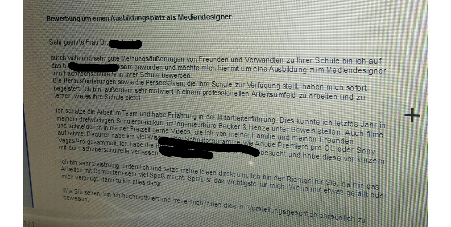Wo kommt in der bewerbung ein komma hin ? (Arbeit, Beruf, Job)